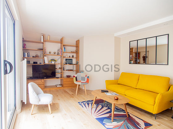 Living room with wooden floor