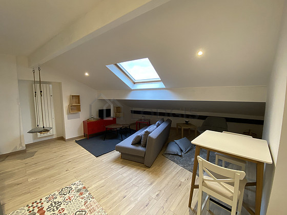 Living room with wooden floor
