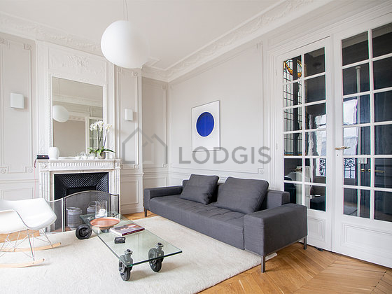 Living room with wooden floor