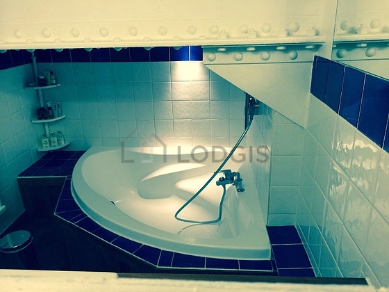 Pleasant and very bright bathroom with tile floor