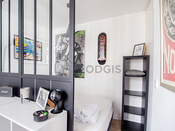 Bedroom with wooden floor