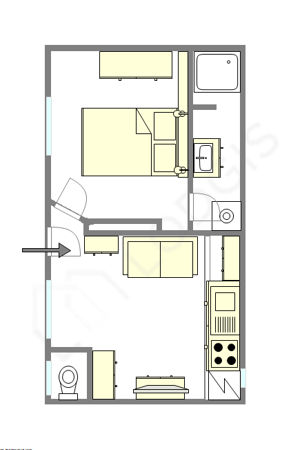 Квартира Париж 18° - Интерактивный план