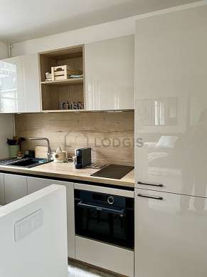 Kitchen equipped with dishwasher, freezer, kettle