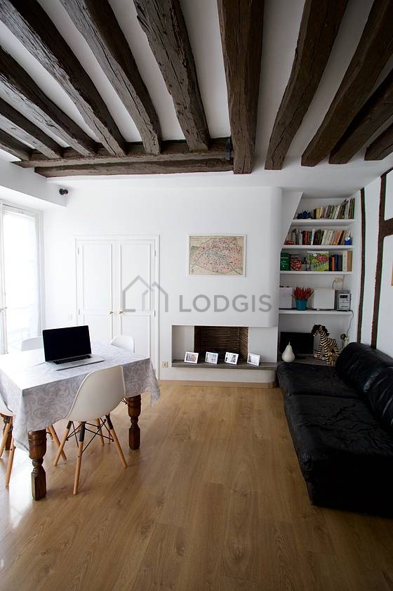 Living room with wooden floor