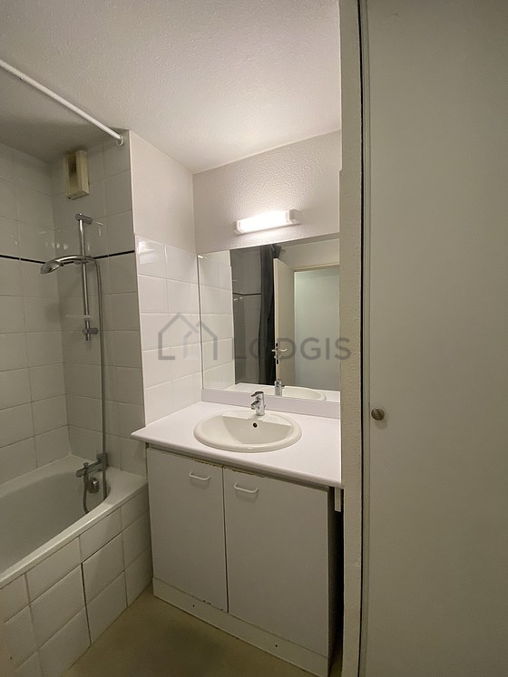 Bathroom with tile floor