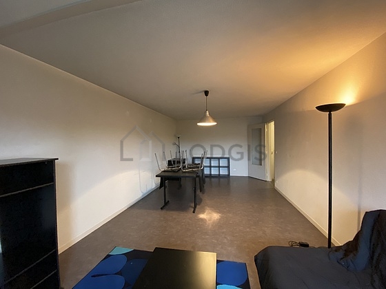 Living room with linoleum floor