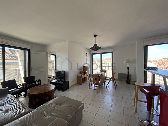 Living room with wooden floor