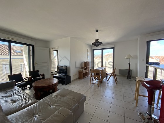 Living room with windows