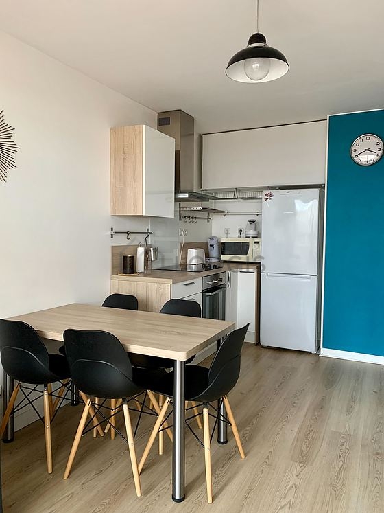 Great kitchenopens on the living room
