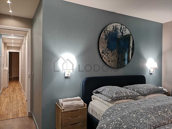 Bedroom with wooden floor