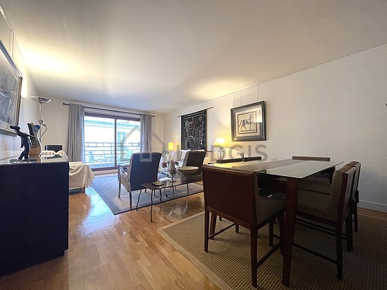 Living room with wooden floor