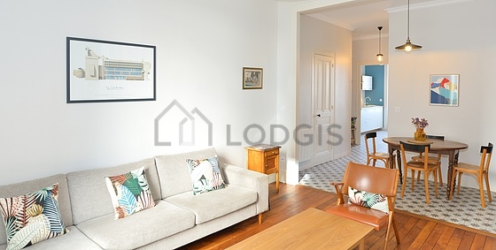 Living room with windows