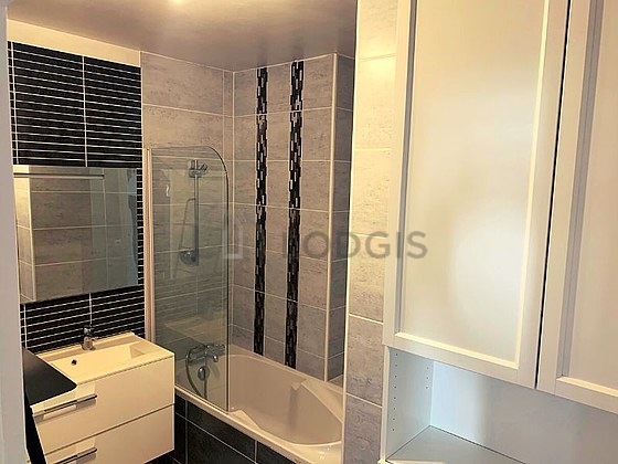 Bathroom with tile floor
