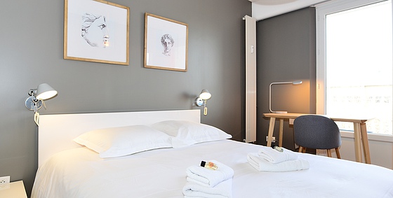 Bedroom for 2 persons equipped with 1 bed(s) of 140cm