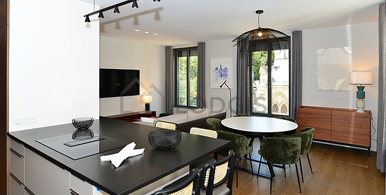 Dining room with windows