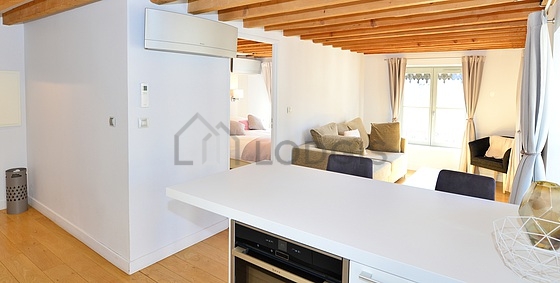 Kitchen equipped with stool