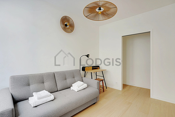 Bedroom with wooden floor