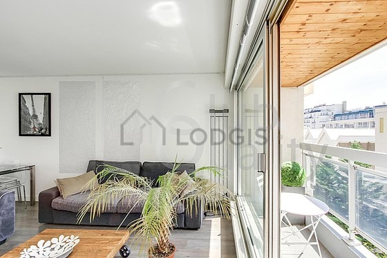 Living room with windows