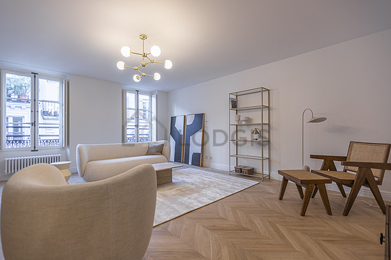 Living room with wooden floor