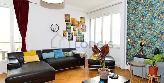 Living room with wooden floor