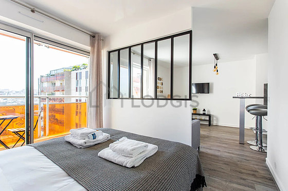 Bedroom with windows
