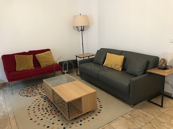 Living room with marble floor