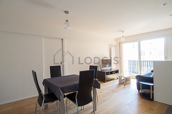 Living room with wooden floor