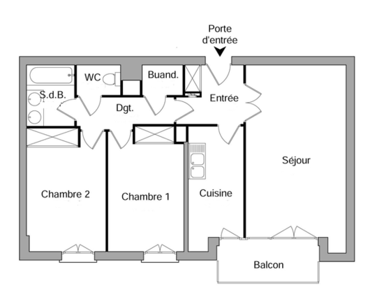 Wohnung Bordeaux Centre - Interaktiven Plan