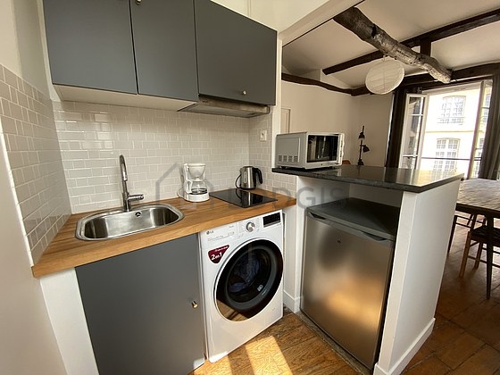 Great kitchen with wooden floor
