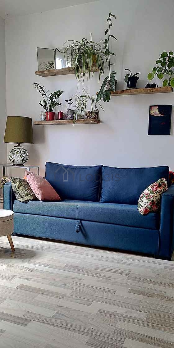 Living room furnished with sofa, coffee table