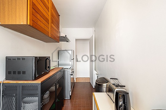 Kitchen equipped with dishwasher, hob, refrigerator, freezer