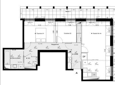 Wohnung Paris 17° - Interaktiven Plan