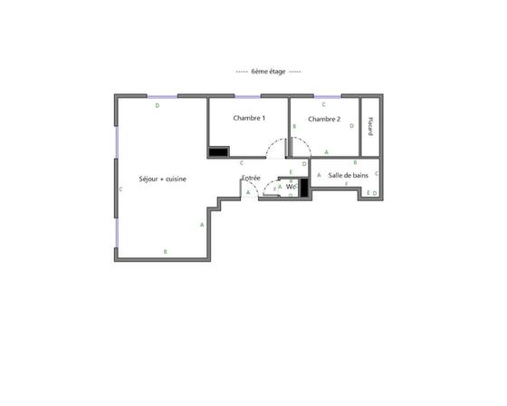 Квартира Lyon 5° - Интерактивный план