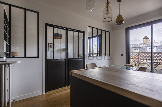 Kitchen equipped with crockery
