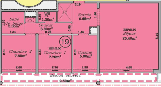 Wohnung Paris 15° - Interaktiven Plan