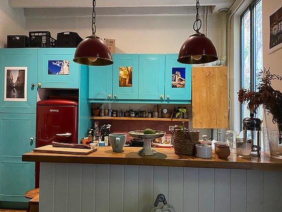 Magnifique cuisine de 10m² avec du parquet au sol