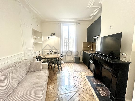 Living room with wooden floor