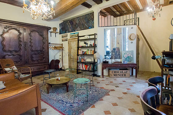 Living room with double-glazed windows facing the courtyard