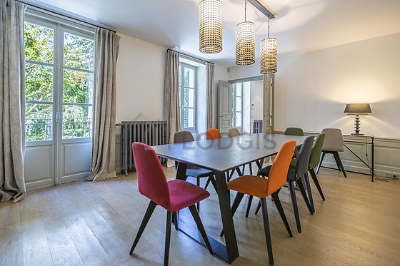 Dining room with windows