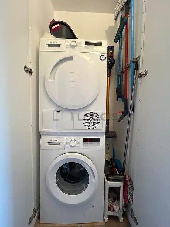 Laundry room equipped with washing machine, dryer