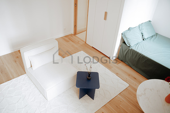 Living room with wooden floor