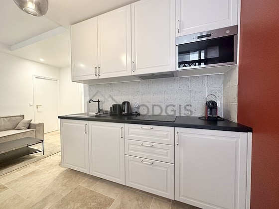 Beautiful kitchen with tile floor