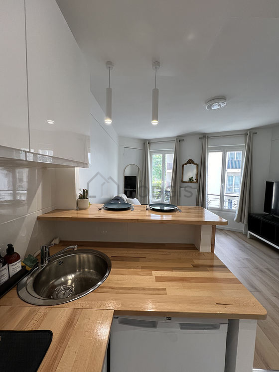Kitchen equipped with crockery