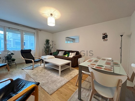 Living room with wooden floor