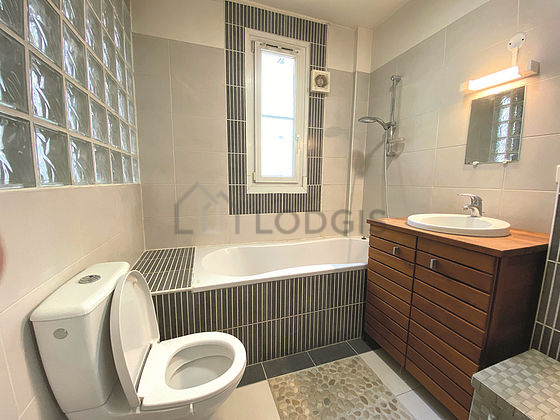 Bathroom with tile floor