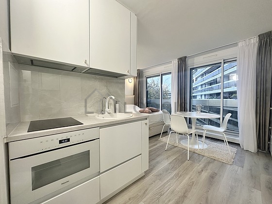 Beautiful kitchen with wooden floor