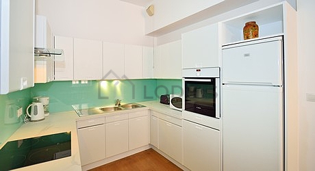 Kitchen equipped with crockery