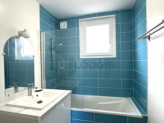Bathroom with tile floor
