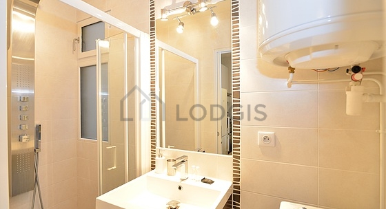 Bathroom with tile floor