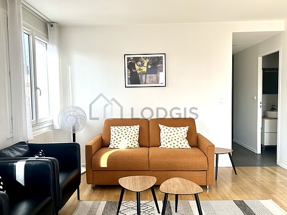Living room with wooden floor